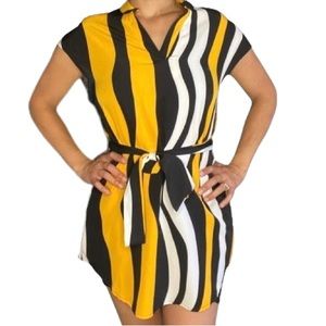 Retro striped mini dress